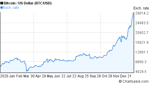 2020 Bitcoin price chart. BTC/USD graph